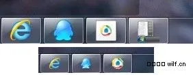 将网站固定到 Win7 任务栏后的大/小图标效果对比