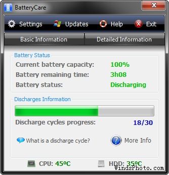BatteryCare 软件界面截图